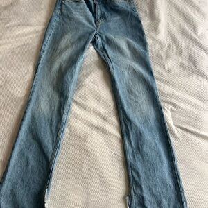 Zara  high rise, boot cut , denim jeans, split at bottom. Size 6, inseam 30"